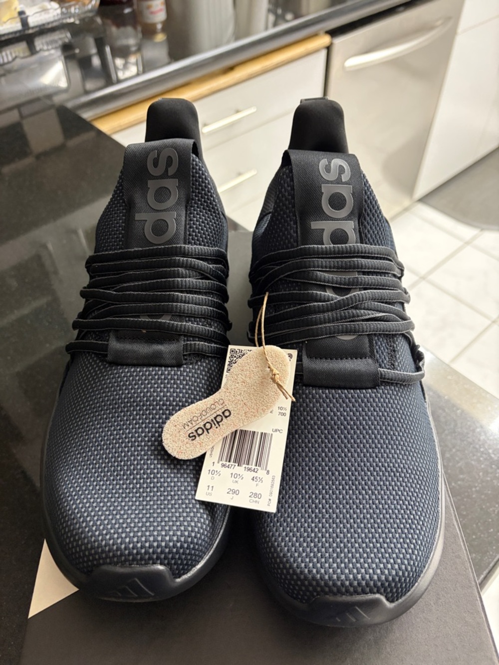 adidas Men's Slip-On Knit Sneakers in Black - Picture 2 of 6